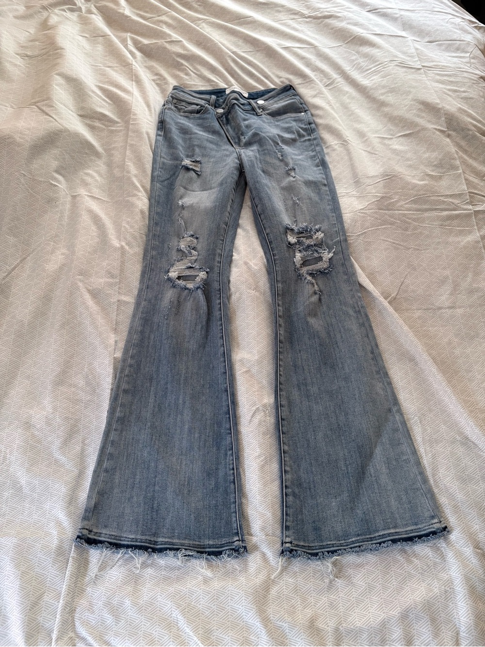 Risen Asymmetrical Bootcut Jeans